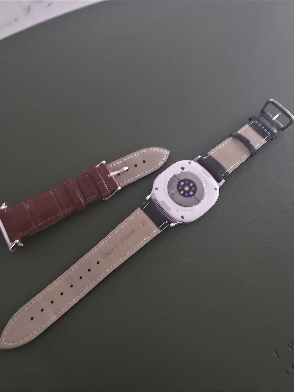 [2 set]PU Leather Strap for Galaxy Watch 8 in Brown and Black